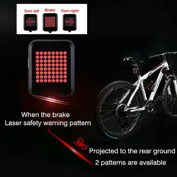 64 светодиодных велосипедных рулевых фары Выделяют Водонепроницаемое беспроводное рулевое управление, Предупреждение о безопасности задних фонарей, аксессуары для велоспорта
