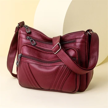 Маленькие сумки через плечо из цельной мягкой кожи для женщин 2023, модная простая сумка-мессенджер, дизайнерская повседневная сумка Sac A Main