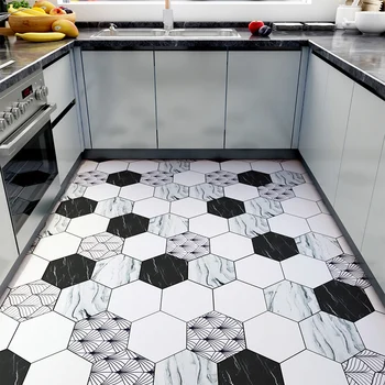 Floor Mats for Kitchen Waterproof PVC Leather Carpet Size Custom Rug Tapete Para Cozinha Alfombra Cocina коврик для кухни на пол