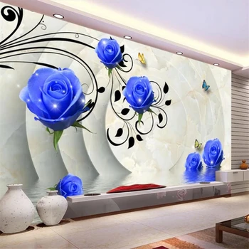 beibehang papel de parede 3d обои на заказ голубые розы настенные росписи Гостиная papel de parede детское здоровье 3d обои