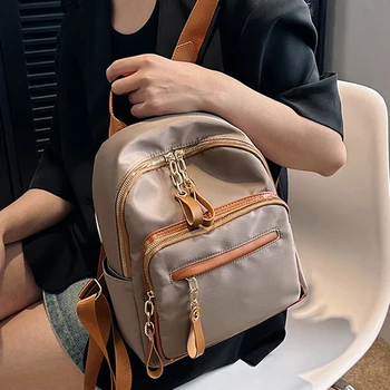 Женский повседневный рюкзак, модная водонепроницаемая нейлоновая школьная сумка для девочек-подростков, однотонные легкие рюкзаки для путешествий Mochila