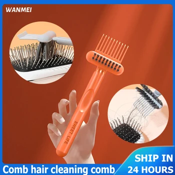 Мини-расчески для волос, встроенный очиститель Janeke, щетка для чистки волос, Массажная расческа для вьющихся волос, профессиональная расческа для укладки волос.