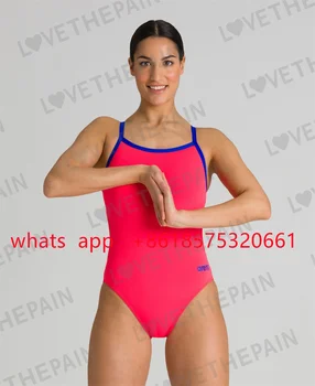 Женский спортивный цельный купальник на тонком ремешке со спинкой-гонщиком, летняя одежда для соревнований, купальники для тренировок, фитнес-пляжная одежда