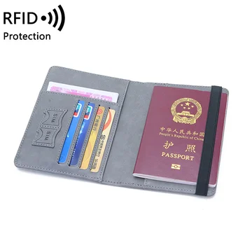 Женские Мужские деловые обложки для паспорта, держатель RFID-карты, винтажный многофункциональный идентификатор банковской карты, чехол-бумажник из искусственной кожи, аксессуары для путешествий