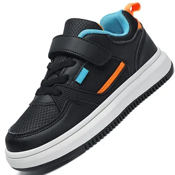 2023 Осенняя Новая Сетчатая повседневная кожаная обувь для мальчиков и девочек, белые Спортивные кроссовки для малышей, дышащие детские кроссовки для младенцев