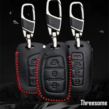 Кожаный Чехол Для ключей Брелок Для ключей Hyundai I40/I30/IX25/IX35/Tucson/Verna/Solaris/Elantra/Accent/I45/Новый