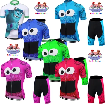 Популярная велосипедная одежда с печеньем для мальчиков и девочек Big Eye Monster Kids, комплект из джерси для велоспорта, Ropa de Ciclismo Para Niños
