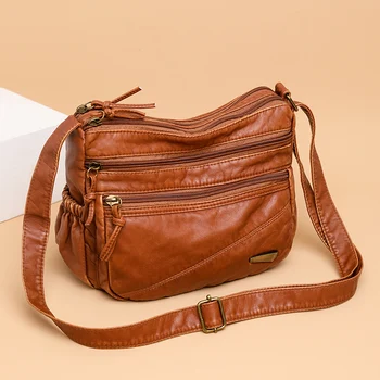 Тренд 2023 года, роскошная дизайнерская сумка через плечо, сумки-мессенджеры из выстиранной искусственной кожи для дам, модная женская сумка, роскошный женский мешок