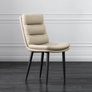 Металлические обеденные стулья для спальни, Современные кожаные банкетные кресла для отдыха, Офисные кресла для отдыха, Дизайнерские шезлонги, мебель для дома