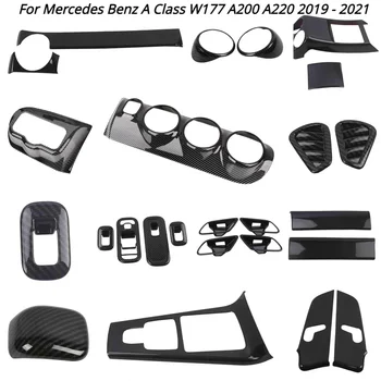 Для Mercedes Benz A Class W177 V177 A180 A200 A220 A250 2019-2021 + Автомобильные Аксессуары Отделка Передней Дверной панели Декоративная Рамка
