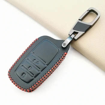 100% Кожаный чехол для ключей от автомобиля Toyota RAV4 Highland Coralla Hilux Fortuner Land Cruiser Camry Crown Аксессуары для брелоков