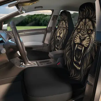 Чехлы для автомобильных сидений Epic Roaring Lion - смелый, стильный аксессуар для интерьера автомобиля, универсальная посадка, прочный полиэстер, чехлы