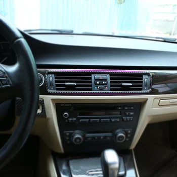 Центральный пульт управления салоном автомобиля из углеродного волокна, наклейка на выходное отверстие кондиционера, накладка для BMW 3 серии E90 E92 E93 2005-2012