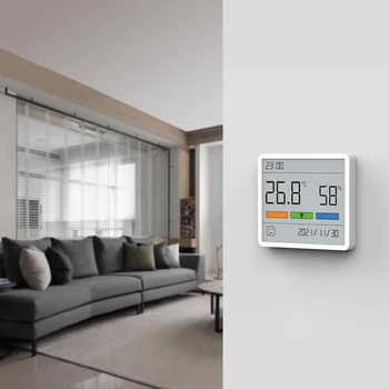 Цифровой ЖК-измеритель температуры и влажности В помещении Удобный датчик температуры, измеритель влажности, Часы, гигрометр, термометр