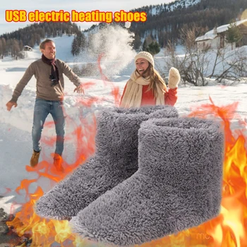 Супер мягкие зимние теплые зимние ботинки, зарядка через USB, моющаяся Удобная плюшевая обувь с электрическим подогревом, грелка для ног, подарок для женщин и мужчин