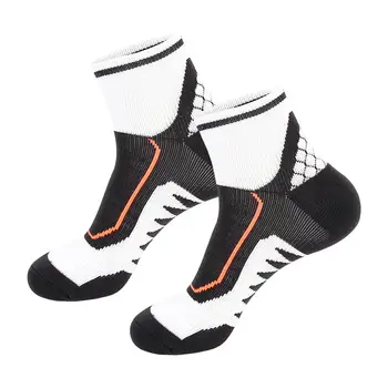 Спортивные носки до щиколотки с декоративным рисунком, мягкие, впитывающие пот, 1 пара мужских носков для волейбола, футбола, дома