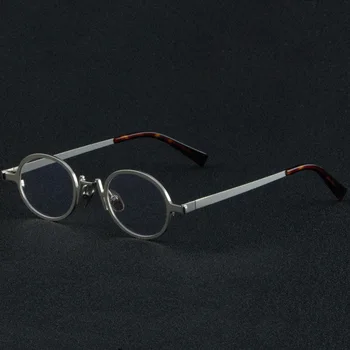 Винтажная вычурная оправа для очков ручной работы для близорукости, высококачественные очки из нержавеющей стали, Маленькая овальная съемная оправа
