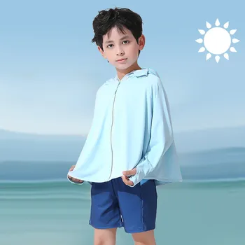 Летняя одежда для малышей, мальчиков и девочек, солнцезащитная одежда с длинным рукавом, Дышащее Легкое пальто, Легкий кондиционер, Кошка и куртка
