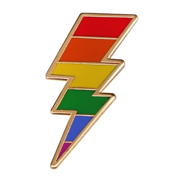 Металлическая брошь с радужной молнией, Значок Лесбийского ЛГБТ-гей-прайда