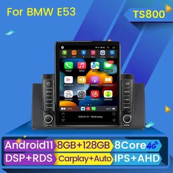 Android 11 Для Tesla Автомобильный радиоприемник с вертикальным экраном Аудио Мультимедийный видеоплеер GPS Навигация для BMW X5 E53 E39 M5 Carplay Auto