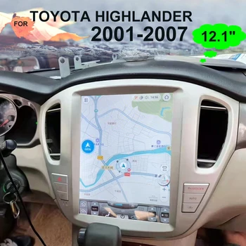 12,1-дюймовый Автомобильный Радиоприемник С Экраном Tesla Для Toyota Highlander 2005 Toyota KLUGER 2003 Android 13 GPS Авторадио Мультимедийный Видеоплеер