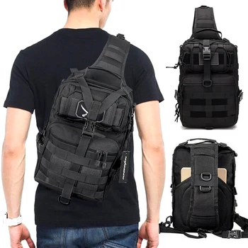Мужская тактическая сумка через плечо, камуфляжная стропа Molle, армейские сумки, военный походный походный рюкзак, штурмовая сумка, рюкзак для рыбалки и охоты