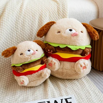 Креативная забавная плюшевая игрушка для собак-гамбургеров, мягкая подушка для щенков-гамбургеров, Диванная подушка, милый декор комнаты, подарок на день рождения для мальчиков и девочек