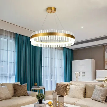 Роскошная хрустальная люстра в стиле постмодерн, лампа для гостиной, спальни, простое освещение для спальни, роскошный светодиодный светильник Hanglamp
