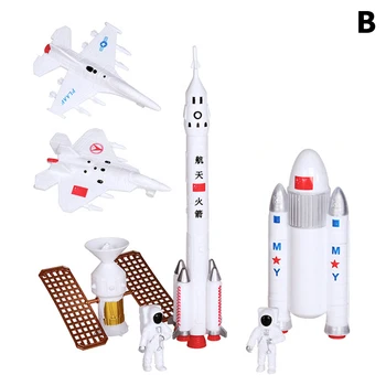 1 комплект ракетных игрушек космической серии, модель ракетного самолета, спутника, астронавта, игрушка для украшения торта