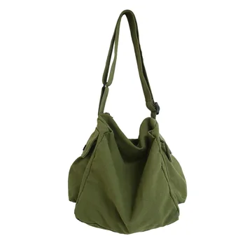 Модная черная женская сумка через плечо большой емкости, однотонная летняя новая парусиновая сумка для покупок, простые сумки для путешествий для женщин