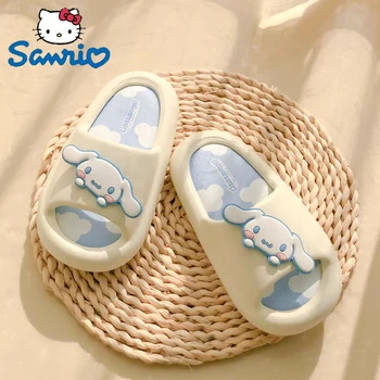 Летние тапочки Sanrio Kawaii Cinnamoroll My Melody Kuromi Kitty Cat, аниме-обувь для взрослых и детей, домашние тапочки для косплея в помещении и на улице