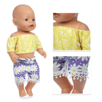 Платье с цветочным узором, одежда подходит для 17 дюймов для 43-сантиметровой куклы Baby Doll, одежда для новорожденных кукол