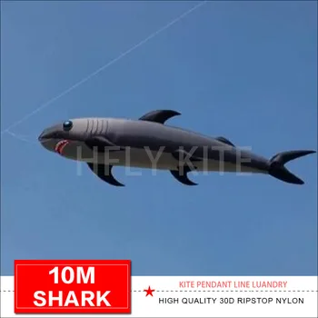 НОВОЕ поступление, 10-метровый воздушный змей С акулой, ПОДВЕСНАЯ линия для стирки, МЯГКАЯ НАДУВНАЯ