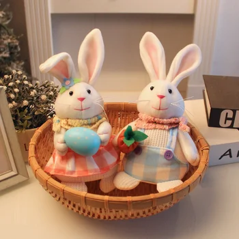 Пасхальное Заячье Ухо со светящимся светодиодом, куклы-гномы, Милый Кролик с яйцом и морковью Для украшения, детская игрушка, подарок для вечеринки.