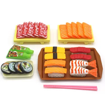 Имитирующая еду для детей Японская еда, притворяющиеся игрушки, делающие вид, что играют в суши, тунец, васаби, сашими, имитирующие еду, игрушечный игровой домик, набор