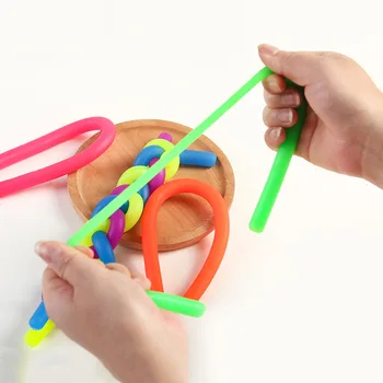Декомпрессионная игрушка Мягкая Резиновая веревка в форме лапши, снижающая давление, 1ШТ. Забавные Сжимающие Сенсорные игрушки, игрушка-непоседа для снятия стресса