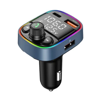 Автомобильный Bluetooth 5,0 Mp3-плеер Fm С Двойным Цифровым Дисплеем Позволяет Подключать Два Мобильных телефона Автомобильное Зарядное Устройство Pd20W + Qc18W Быстрая Зарядка