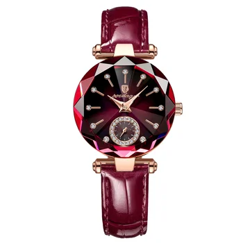 Женские роскошные модные кварцевые часы с кожаным ремешком со скрытой пряжкой, ультратонким циферблатом, инкрустированным бриллиантами, изысканные часы