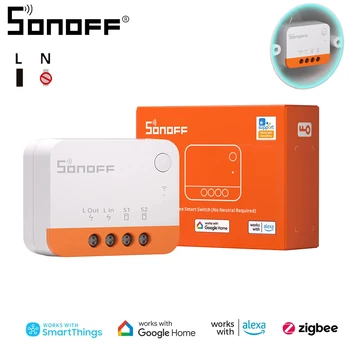 SONOFF ZBMINI L2 Zigbee Smart Switch Не требуется Нейтральный провод Smart Home 2-Полосное управление Поддержка приложения eWeLink Alexa Google Home