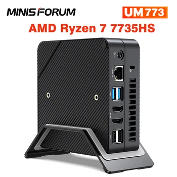 Мини-ФОРУМ UM773 Lite AMD Ryzen 7 7735HS Mini PC Windows 11 Pro DDR5 32GB 512GB SSD PCIe 4 USB4 Офисный МИНИ-ПК для геймеров