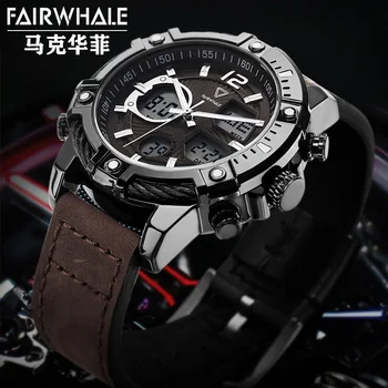Mark Fairwhale кварцевые наручные часы smart electronic watch для мужчин с Большим циферблатом многофункциональные студенческие Мужские спортивные часы FW-4280