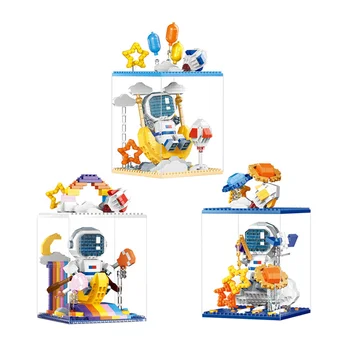 2022 Новые строительные блоки астронавта С витриной Микро Космический корабль Спутник Алмазный блок Кирпичи Конструктор Игрушка для детей