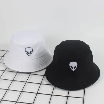 Женская черно-белая панама с вышивкой, мужская панама, складная уличная летняя шляпа рыбака для рыбалки, солнцезащитные хип-хоп кепки