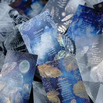15 Листов блестящей лазерной Луны и звезд, декоративный материал, бумага для открыток ручной работы, фон для поделок, планировщик альбомов для скрапбукинга.