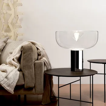 Современная настольная лампа с воронкой, настольные лампы из железного стекла для гостиной, спальни, рабочего стола в скандинавском стиле, лампа для декора рабочего стола E27, Ночная прикроватная лампа