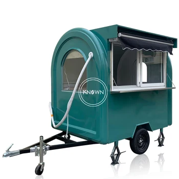 7,2-футовый трейлер с раздвижным окном для грузовиков с едой, полностью оборудованный по стандартам США, морозильная камера для мороженого, тележка для сока и мороженого с тентом
