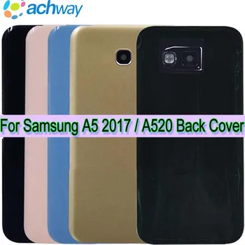 Для Samsung Galaxy A5 2017 A520 Задняя крышка Батарейного Отсека Стеклянная Крышка корпуса Samsung A5 2017 A520 A520F Замена задней Двери
