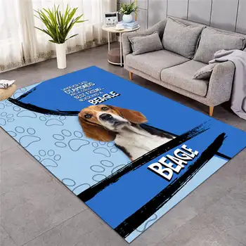 CLOOCL Индивидуальный Коврик Для Домашних Собак Beagles Синий Ковер с 3D Принтом Гостиная для Спальни Кухня Ванная Комната Нескользящий Впитывающий Коврик