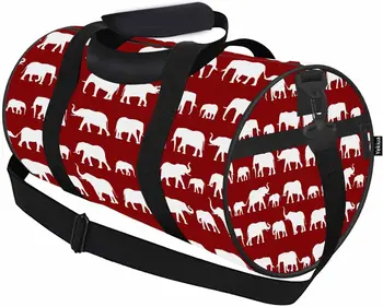 Спортивная сумка Elephant, африканские слоны, мужская и женская сумка на неделю для путешествий, спортивная сумка-тоут, сумка на плечо, ночная сумка, белый, красный