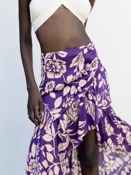 Новая женская юбка с темпераментом 2023, модная, сексуальная, многослойная юбка с декоративным принтом